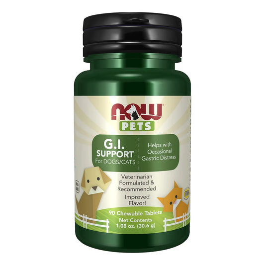 Suplemento Digestivo Para Mascotas NOW Pets G.I. Support 90 Tabletas Masticables
