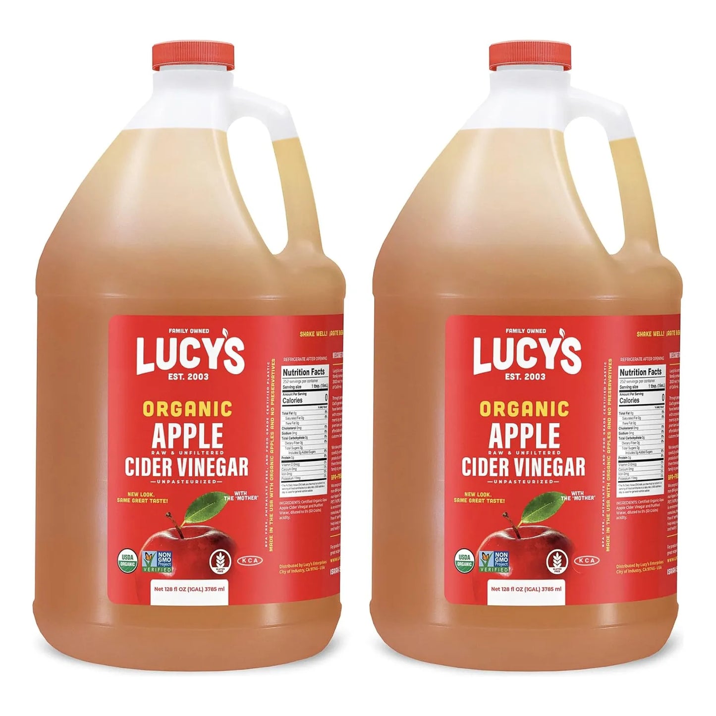 Vinagre De Sidra De Manzana Orgánico Lucy's 7.5 Litros Crudo Sin Filtrar Con La Madre