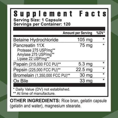 Ultimate Enzymes Cápsulas Digestivas Para Gases Y Hinchazón 120 Caps X4