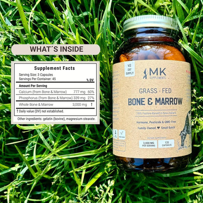 Hueso Y Médula De Res 3000 Mg Alimentado Con Pasto Suplemento Natural Para Huesos Y Dientes