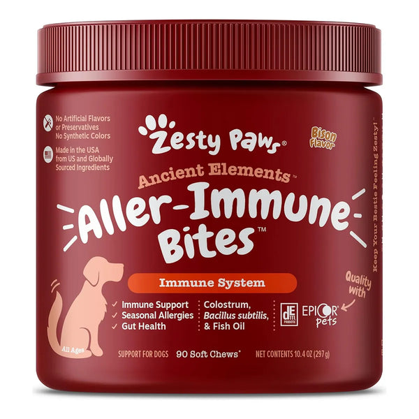 Suplemento Para Perros Alivio Alergias Omega 3 Masticables Zesty Paws Piel Saludable
