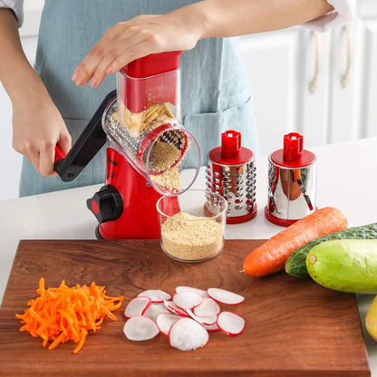Rallador Giratorio Geedel 2 Cuchillas Facil Limpieza Frutas Verduras Queso