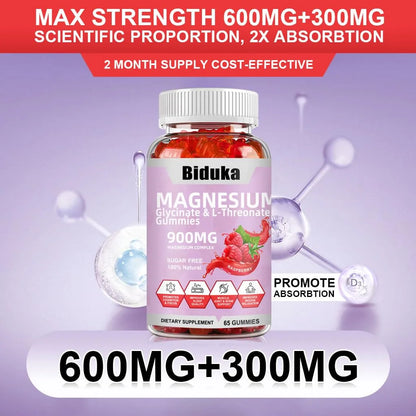 Gomitas De Frambuesa Con Magnesio Glicinato 900 Mg Potasio L Treonato Vitamina D B6 Coq10