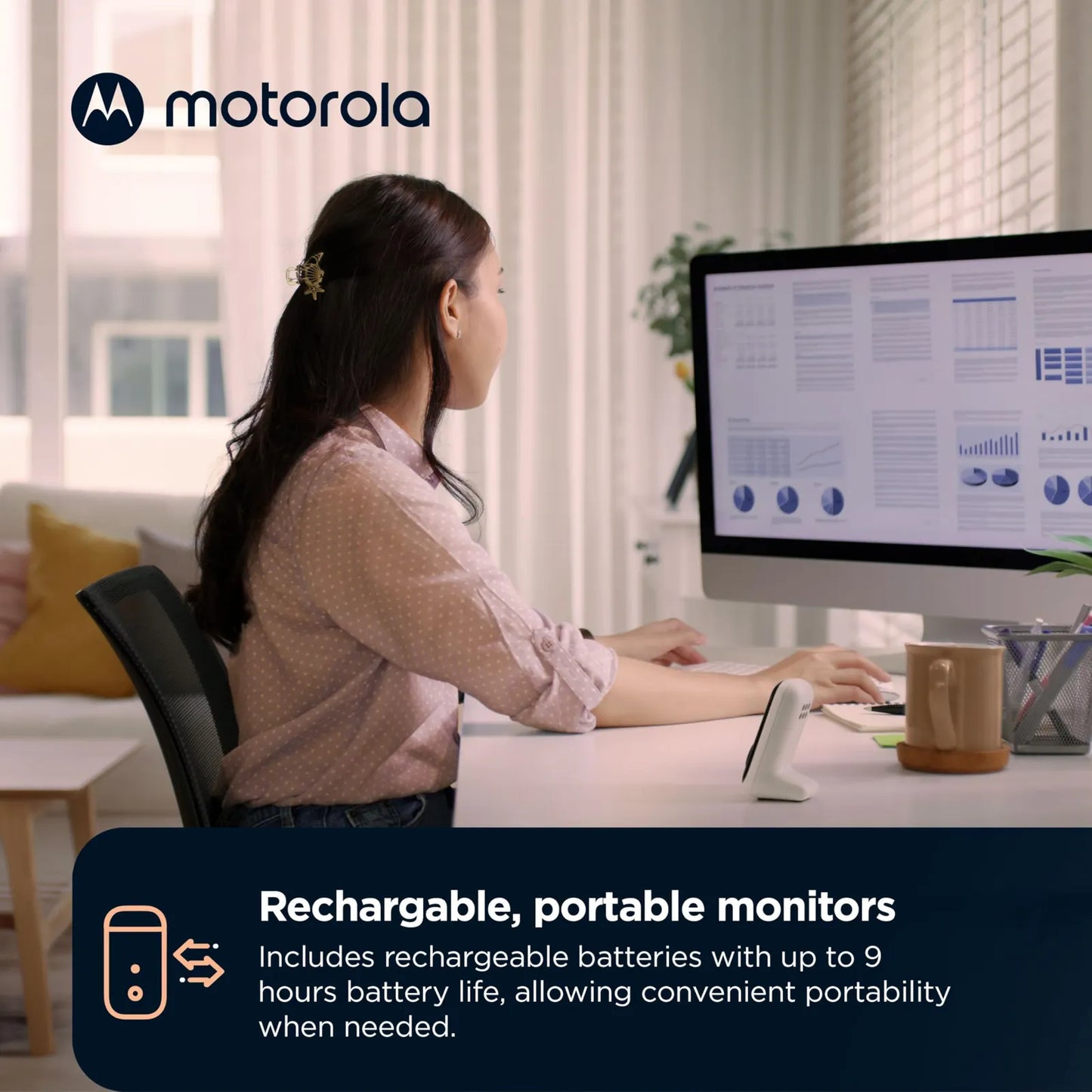 Monitor Bebé Motorola HD Doble Habitación Luz Nocturna Audio Bidireccional