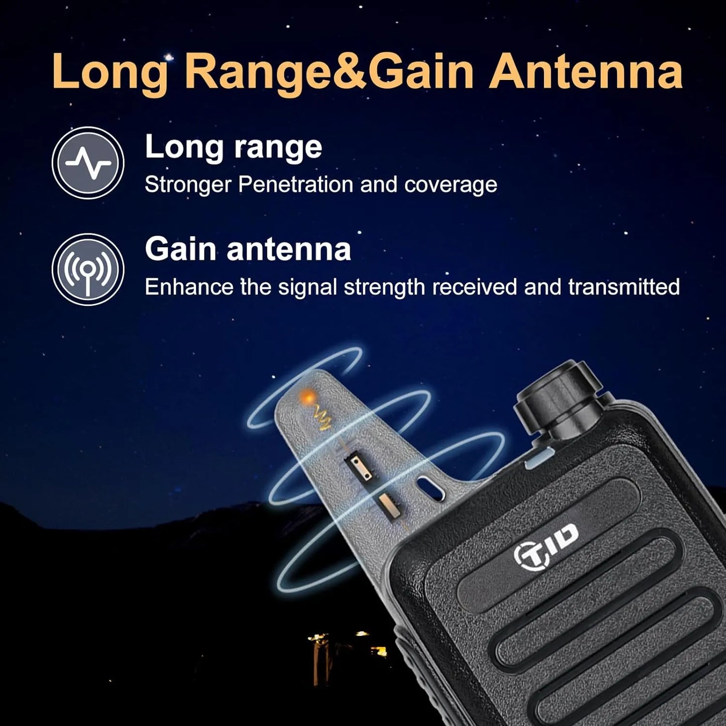 Walkie Talkies Recargables TID Radio TD-M8 2 Vias VOX Largo Alcance