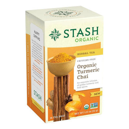 Té Orgánico Cúrcuma Chai Sin Cafeína 96 Bolsas Stash