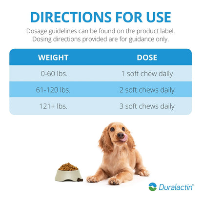 Duralactin Canine Joint Plus Suplemento Articular Para Perros Sabor Hígado 60 Unidades