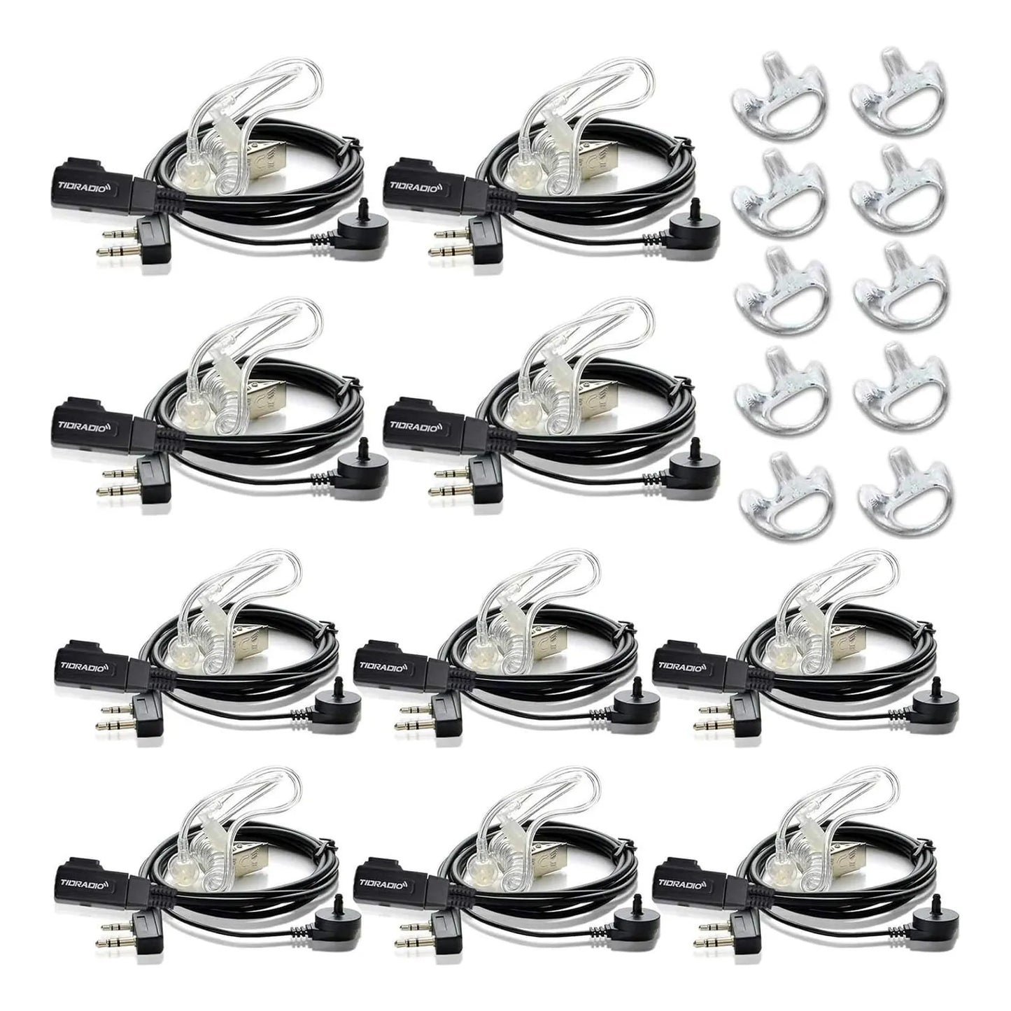 Auricular Con Microfono Para Walkie Talkie 10 Paquetes Compatible Con Baofeng Retevis Y Mas