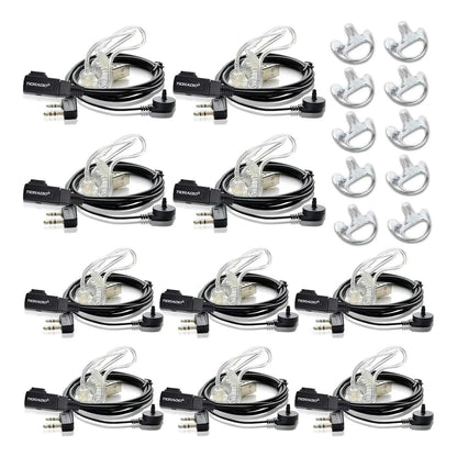Auricular Con Microfono Para Walkie Talkie 10 Paquetes Compatible Con Baofeng Retevis Y Mas