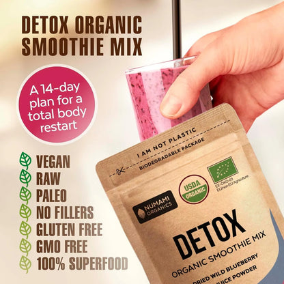 Batido Orgánico De Arándanos En Polvo Con Espirulina Superalimento Premium