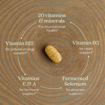 Tabletas Multivitamínicas Diarias Hombres 40+ Energía E Inmunidad