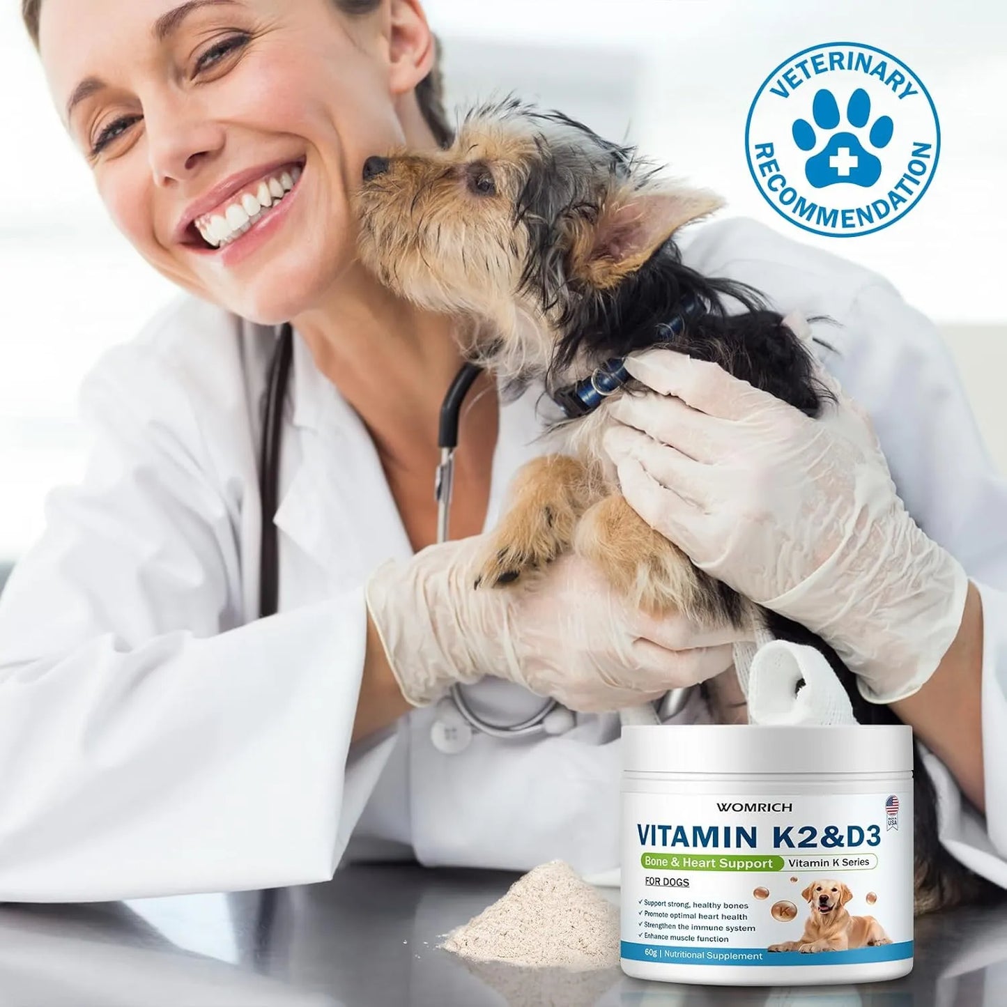 Vitamina K2 Y D3 Para Perros Complejo Vitamínico Huesos Fuertes Y Salud Cardiovascular