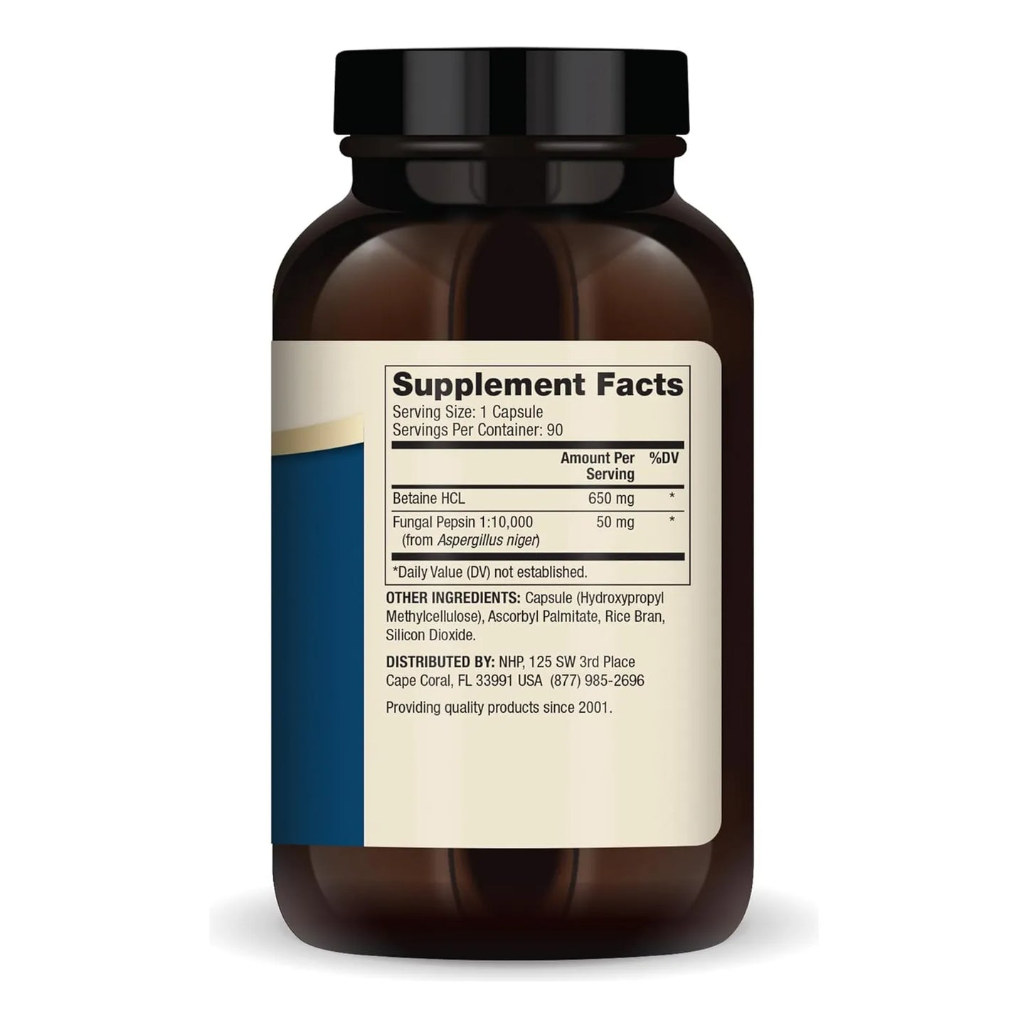 Betaína HCL Y Pepsina 650 Mg 90 Cápsulas Dr Mercola Digestión Óptima