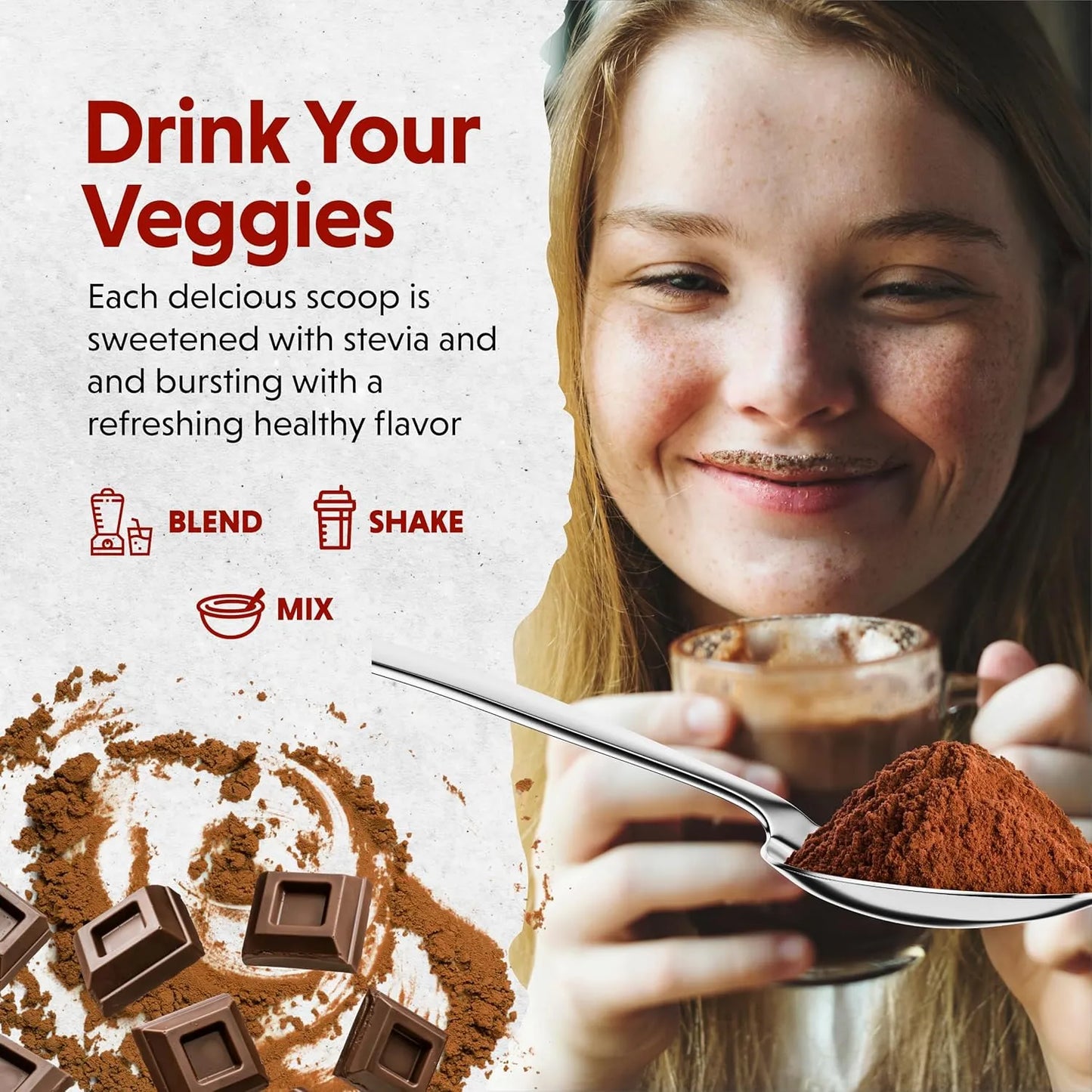 Polvo De Verduras De Chocolate Barleans Superalimento Nutritivo Y Delicioso