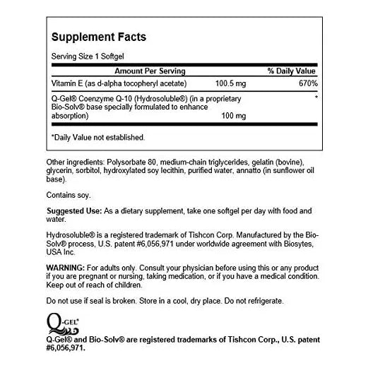 Q-Gel Mega 100 Mg 60 Capsulas Paquete De 3 Energia Y Vitalidad