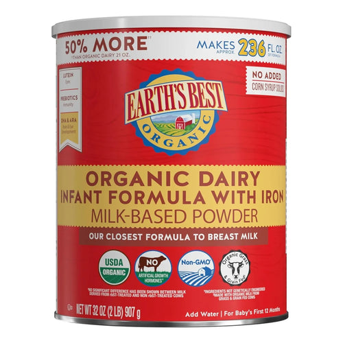 Leche Maternizada Orgánica Con Hierro Earths Best Para Bebés 400g Nutrición Completa