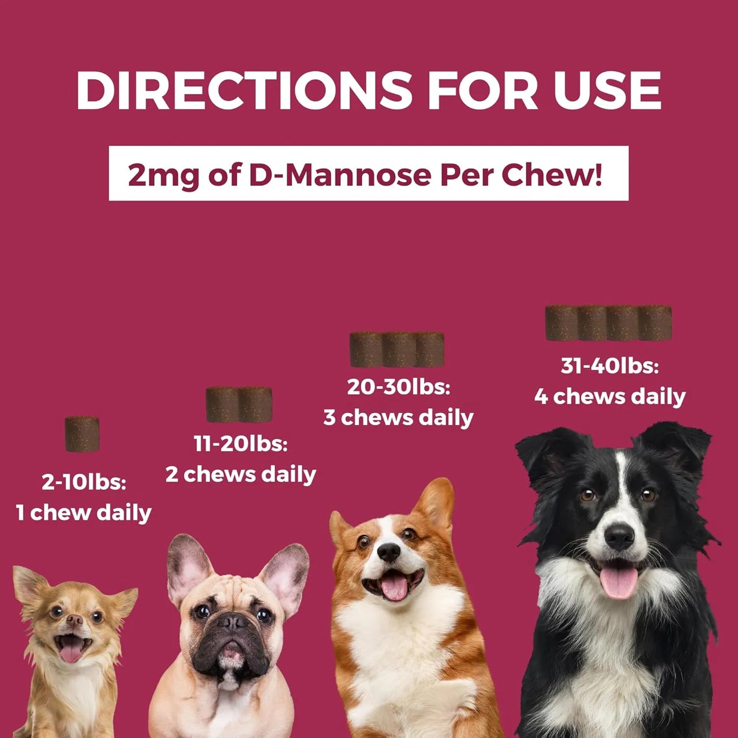 Suplemento Urinario Para Perros Con Arandano Y Dmanosa 60 Masticables Salud Vejiga