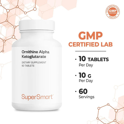 Ornitina Alfa Cetoglutarato OKG 60 Tabletas Suplemento Energía Y Recuperación