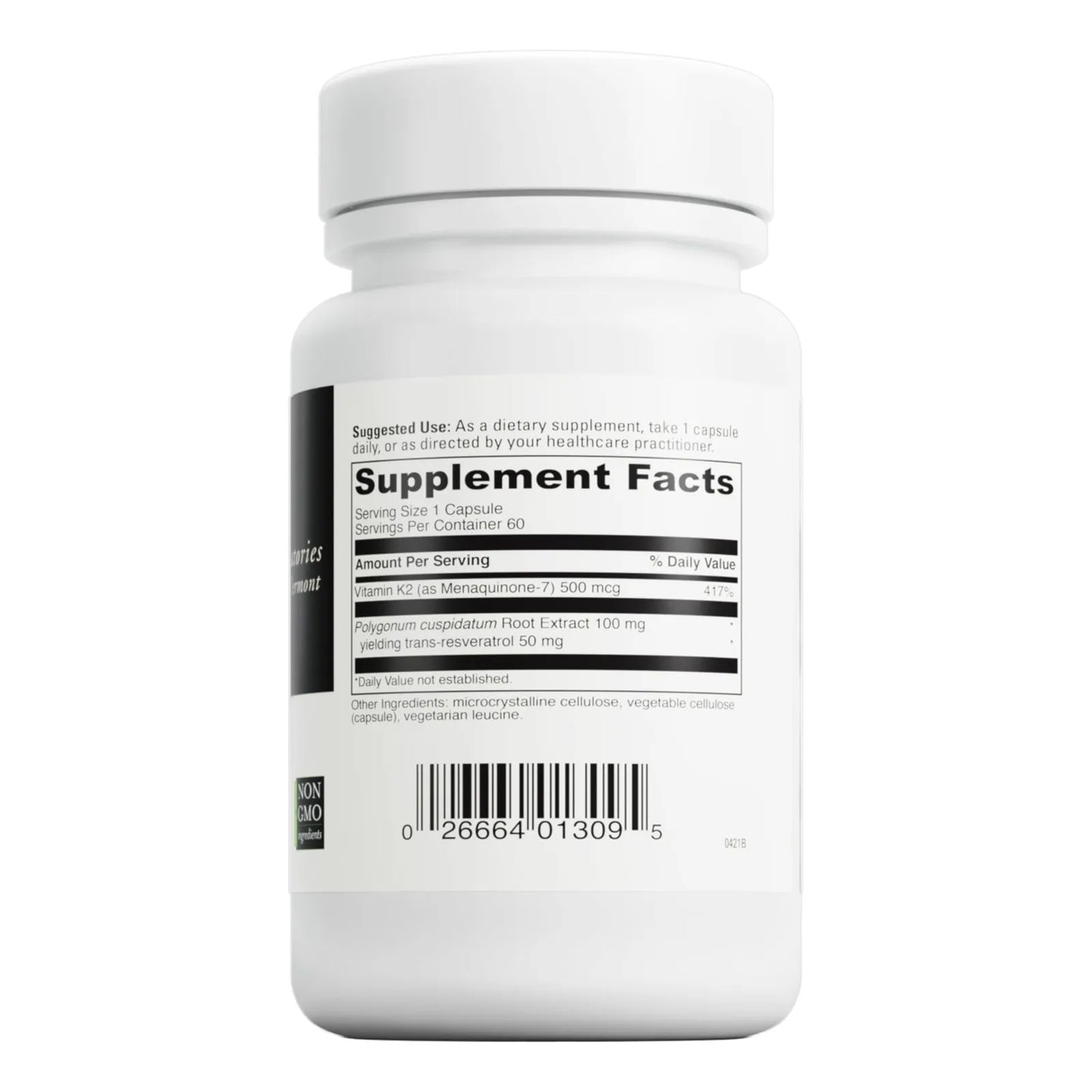Vitamina K2 Resveratrol Suplemento Salud Osea Cardiovascular Antioxidante 60 Capsulas