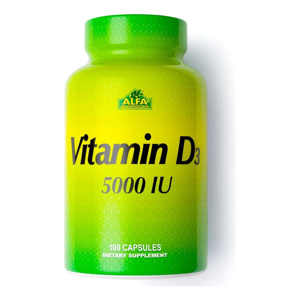 Vitamina D3 5000 UI Refuerzo Inmunológico Y Salud Ósea 100 Cápsulas