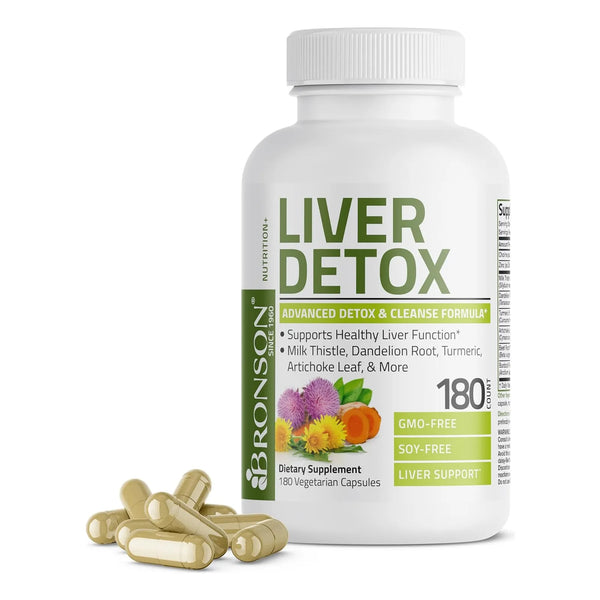 Fórmula Avanzada Desintoxicación Hígado Bronson 180 Cápsulas Cardo Mariano Cúrcuma