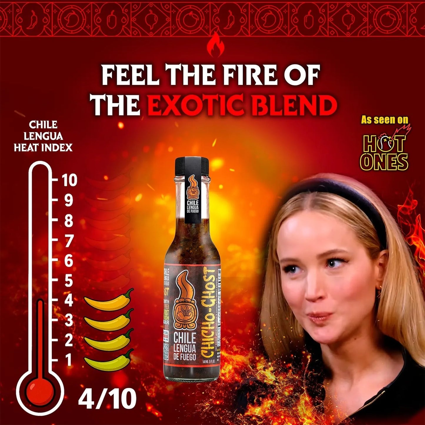 Salsa Picante Chile Lengua De Fuego Mezcla Pimiento Fantasma Importado Estados Unidos