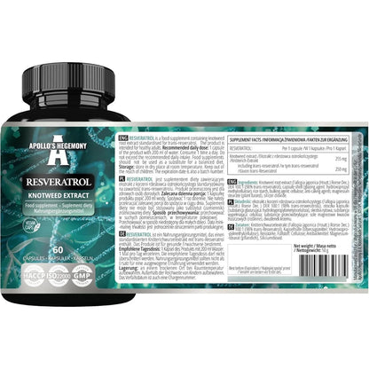 Resveratrol 400 Mg 60 Capsulas Veganas Antioxidante Natural Apollo's Hegemony