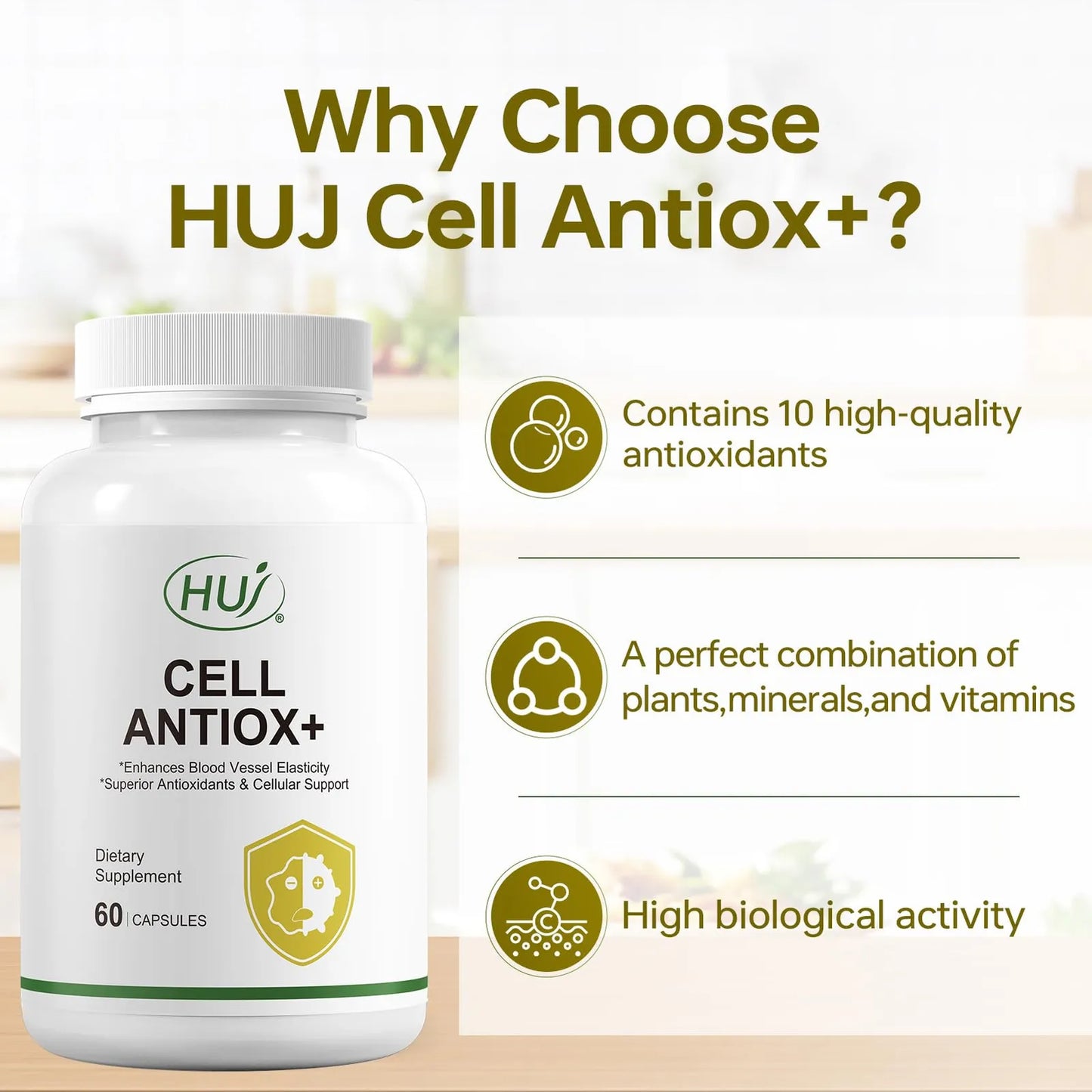 Cell Antiox+ Suplemento Antioxidante Con Extracto De Semilla De Uva Y Vitaminas 60 Cápsulas