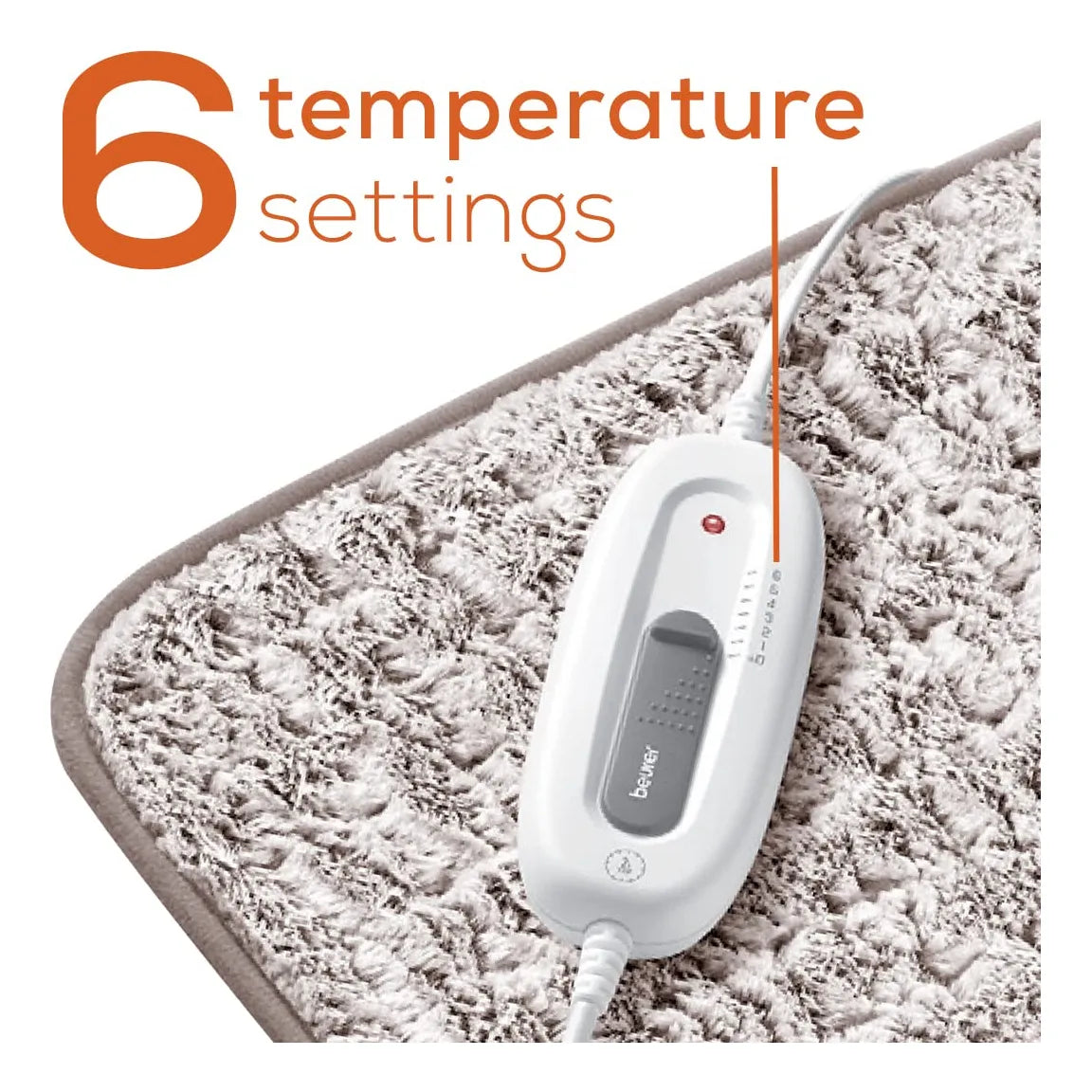 Almohadilla Térmica Microfelpa Lavable Con Apagado Automático 6 Niveles Calor