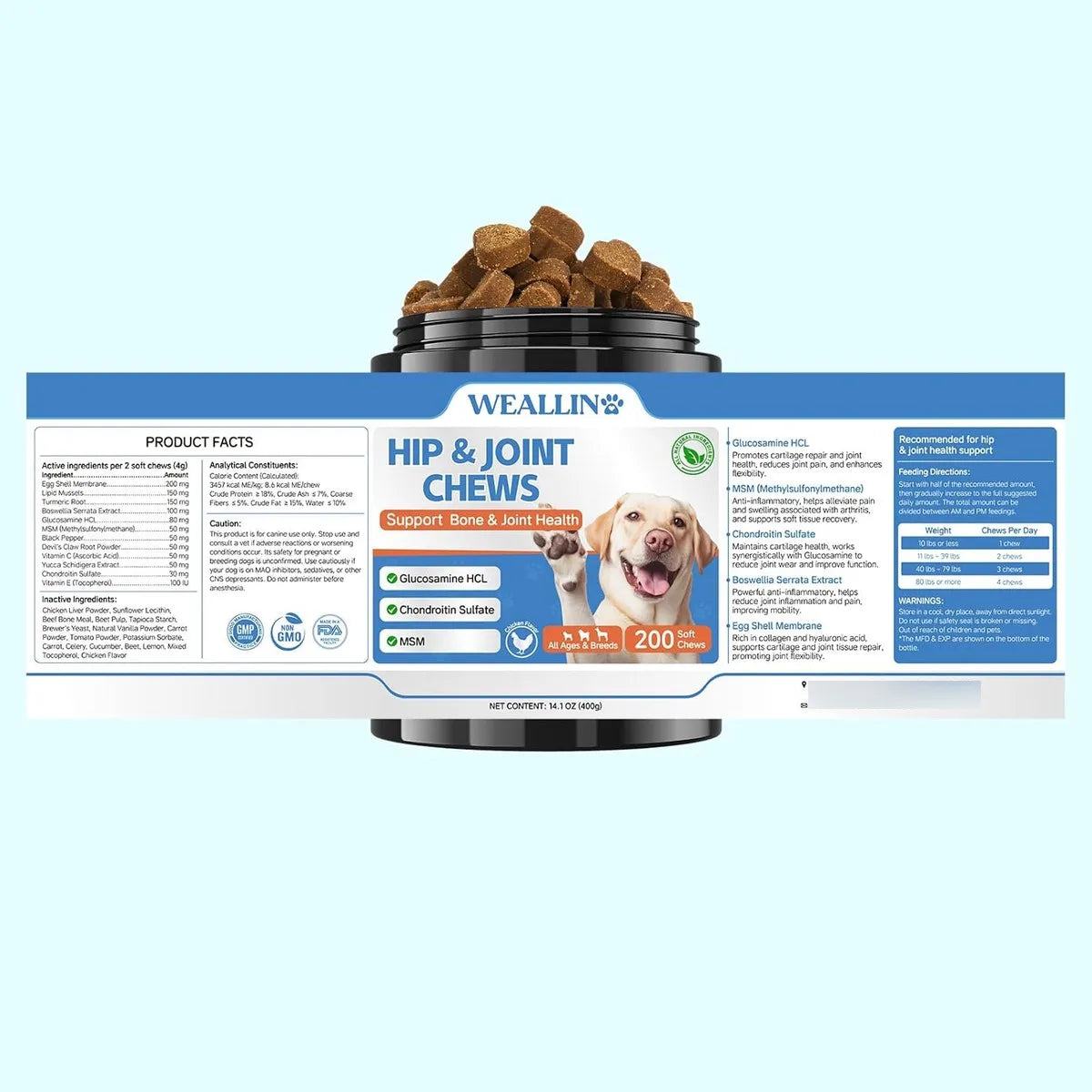 Golosinas Masticables Para Perros Con Glucosamina Condroitina Suplemento Articular Sabor Pollo