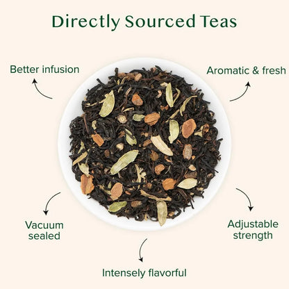 Té Masala Chai Vainilla Hoja Suelta 100g VAHDAM Deliciosa Mezcla Especiada