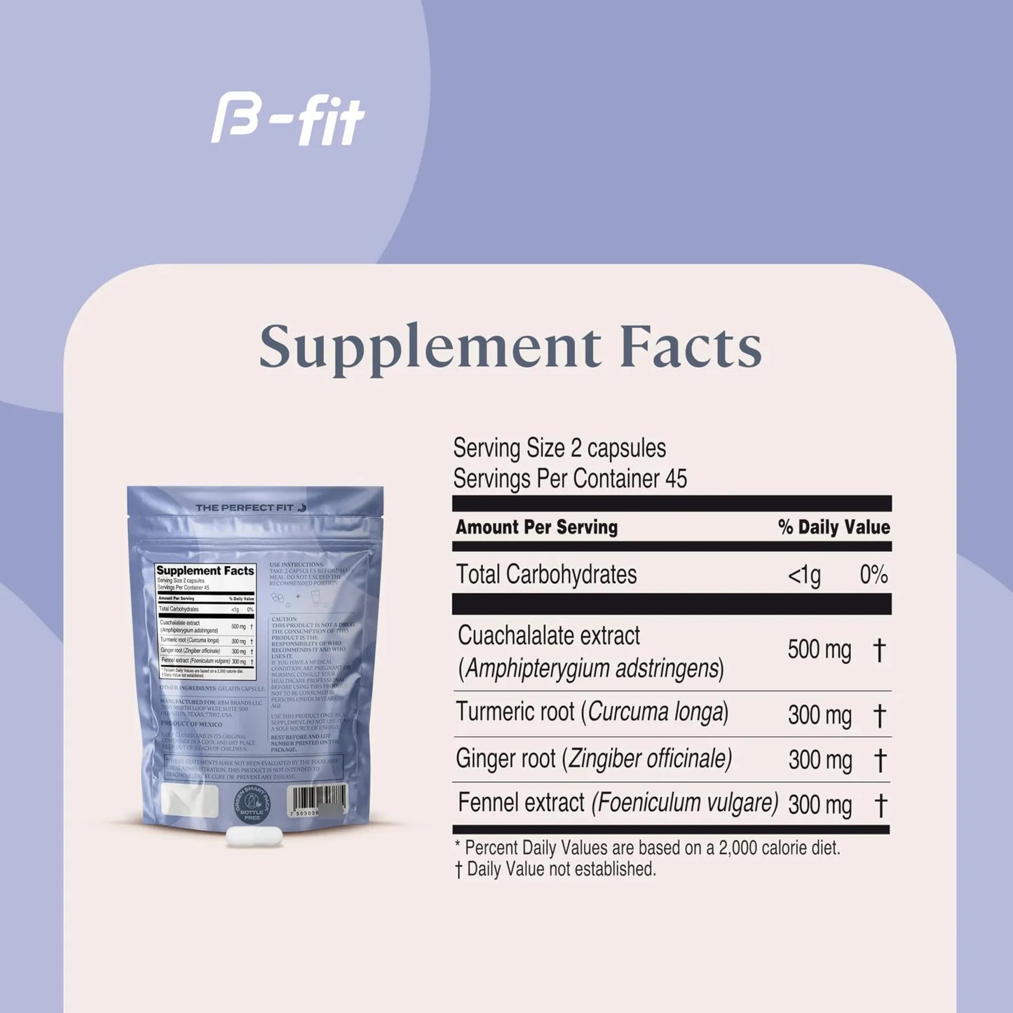 Capsulas Digestivas Naturales Jengibre Curcuma Hinojo Cuachalalato 60 Unidades