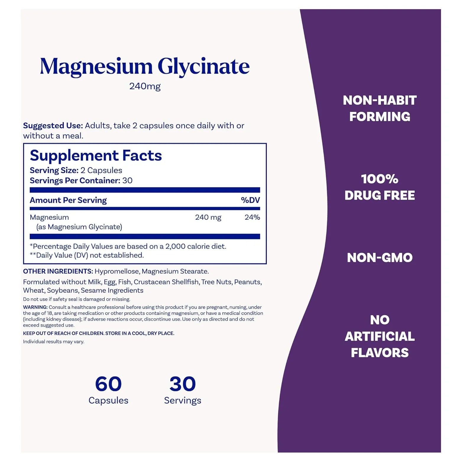 Magnesio Quelado Alta Absorción 240 Mg 60 Cápsulas Natrol Sin Sabor - Imagen 3