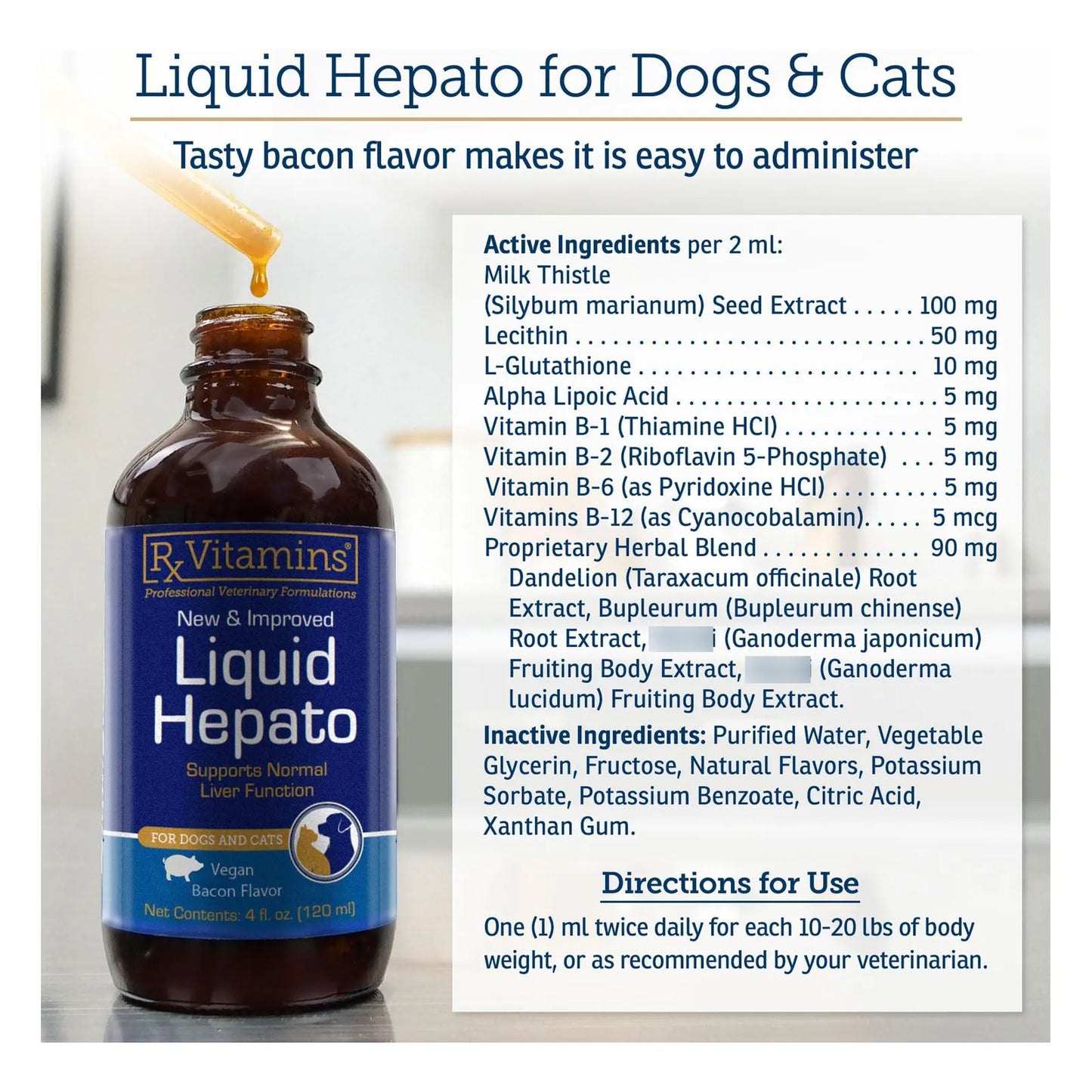 Soporte Hepático Líquido Para Perros Y Gatos Con Cardo Mariano Silimarina Y Vitamina B