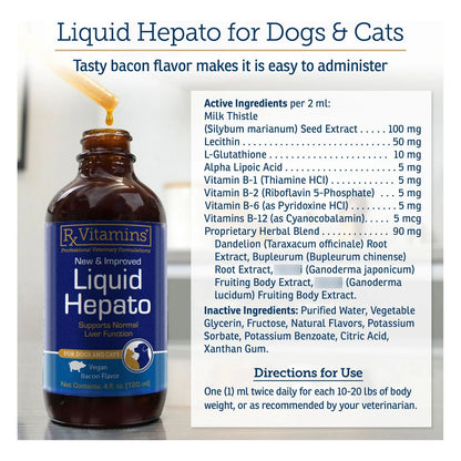 Soporte Hepático Líquido Para Perros Y Gatos Con Cardo Mariano Silimarina Y Vitamina B