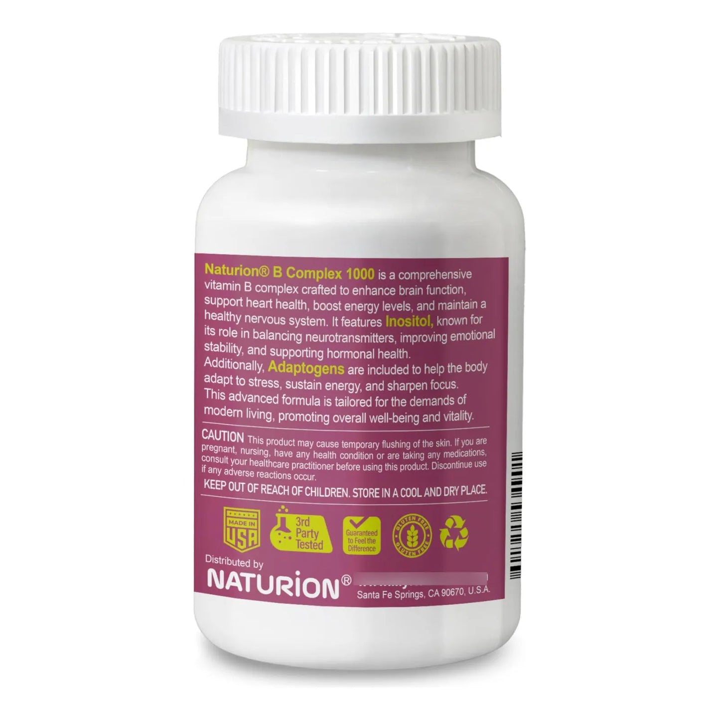Complejo De Vitaminas B 1000 Con Adaptogenos Energia Corazon E Inmune 60 Capsulas