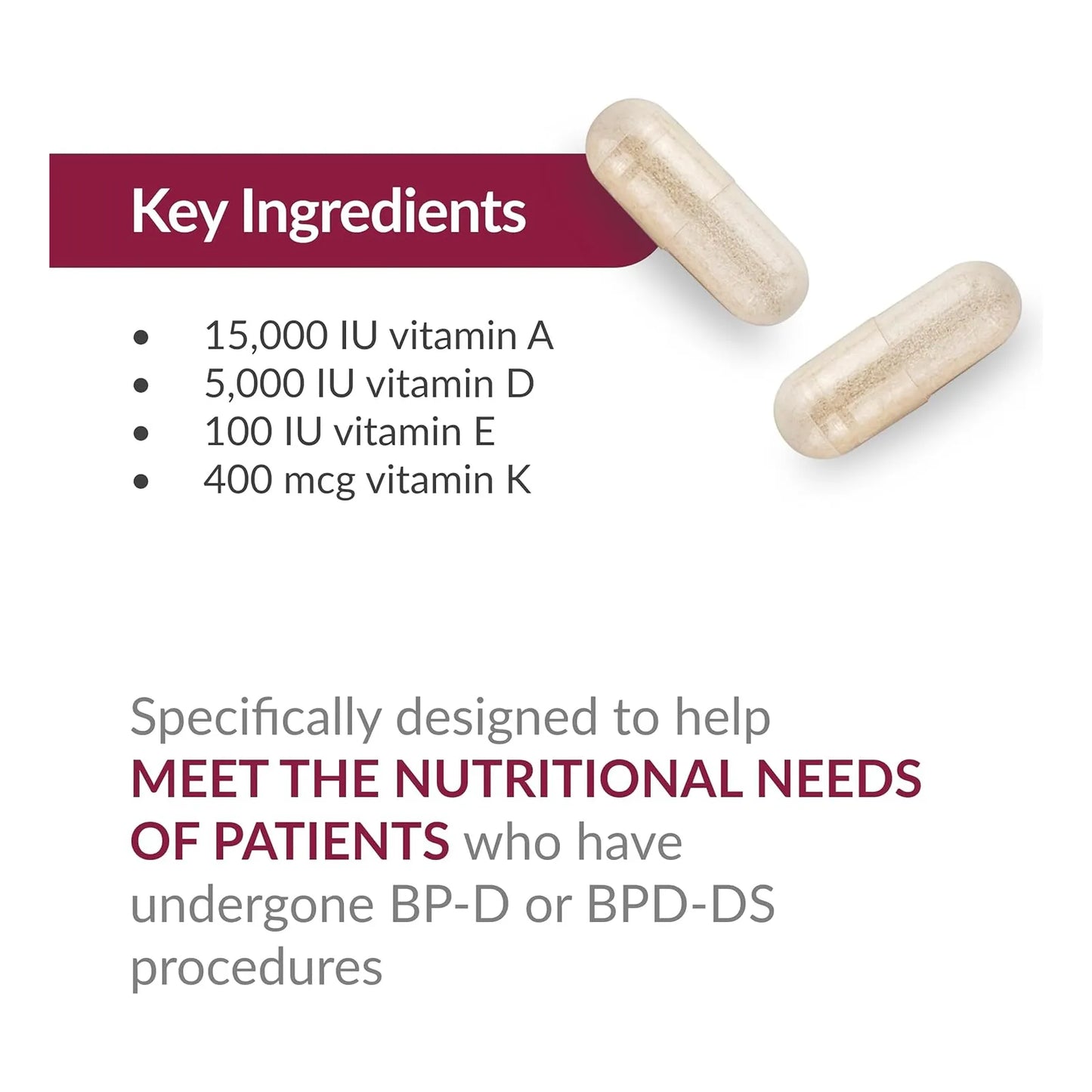 Multivitaminico Alto ADEK 180 Capsulas Post Cirugia Bariatrica Vitaminas A D E K