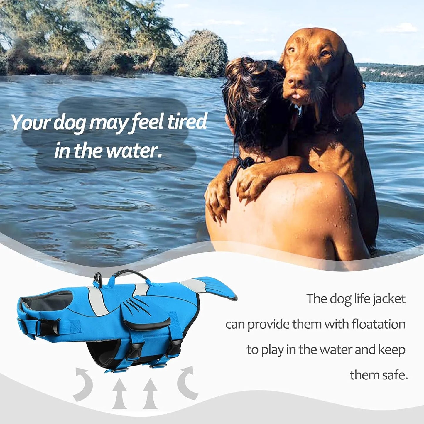 Chaleco Salvavidas Para Perros Ajustable Alta Visibilidad Flotacion Superior