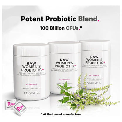 Probióticos Para Mujer 34 Cepas 100 Mil Millones UFC Con Enzimas Digestivas Y DIM