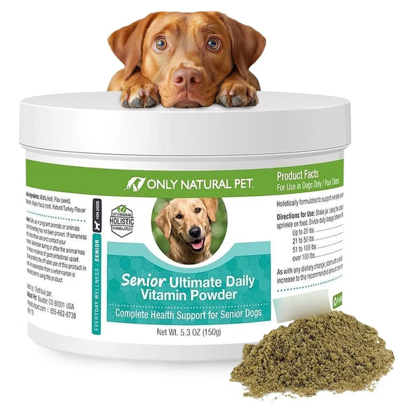 Vitaminas Diarias Para Perros Mayores Only Natural Pet Suplemento En Polvo Sabor Pavo 5.3 Onzas