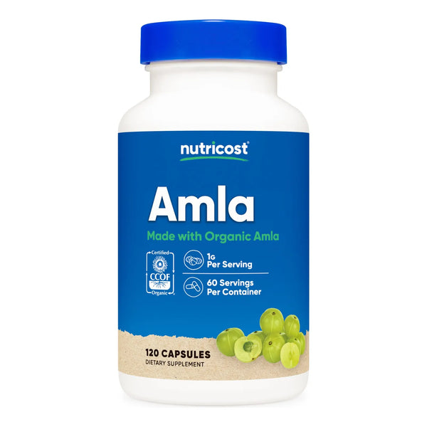 Amla Orgánica 1000 Mg 120 Cápsulas Vegetarianas Certificado CCOF Sin Gluten