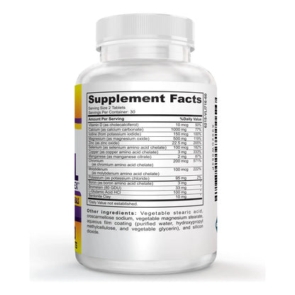 Suplemento Multimineral SuperMAX Con 72 Oligominerales Fórmula Sin Hierro 60 Tabletas
