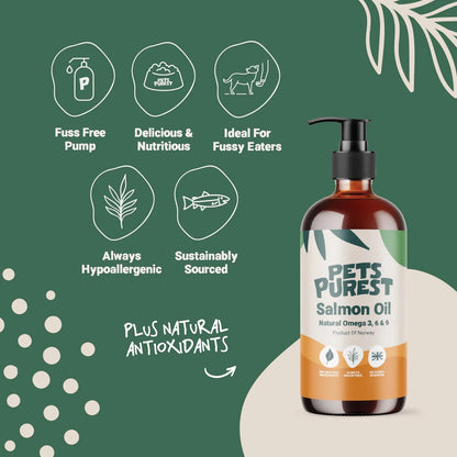 Aceite Natural De Salmón Para Mascotas 32 Onzas 100% Puro Om