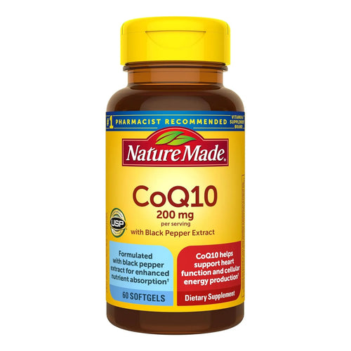 Capsulas De Coq10 200 Mg Con Extracto De Pimienta Negra Para Mayor Absorcion Y Salud Cardiaca
