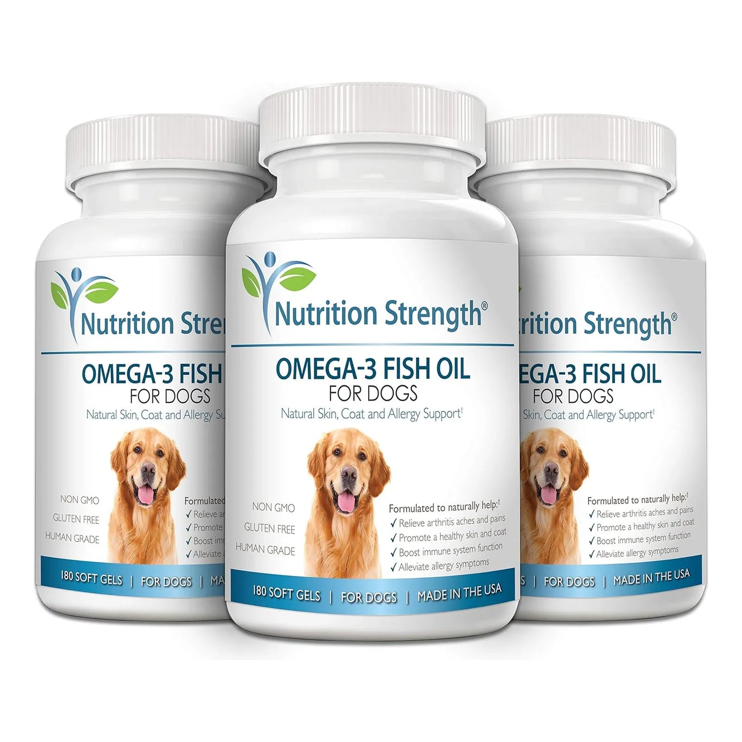 Aceite De Pescado Omega 3 Para Perros Geles Suaves Con Ácido EPA Y DHA 180 Unidades