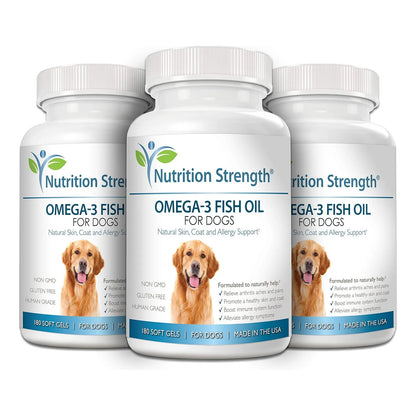 Aceite De Pescado Omega 3 Para Perros Geles Suaves Con Ácido EPA Y DHA 180 Unidades