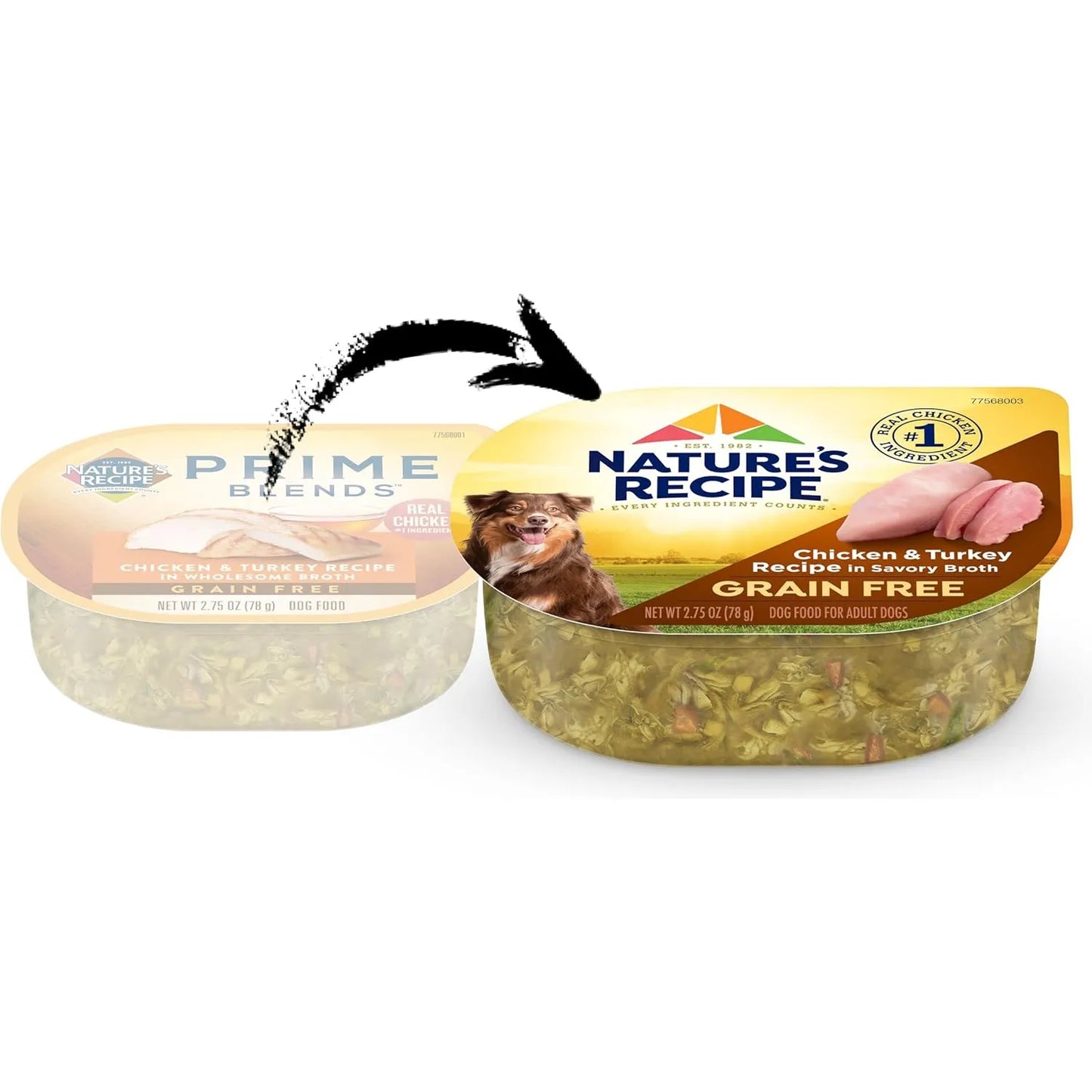 Alimento Humedo Sin Cereales Para Perros Sabor Pollo Y Pavo Nature’s Recipe Pack X12