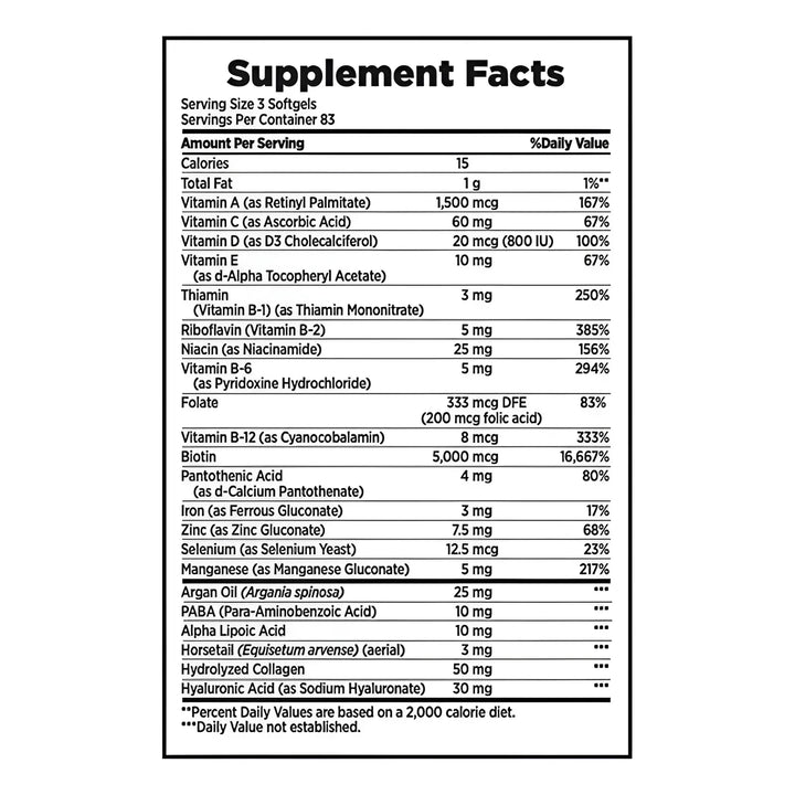 Nature's Bounty Advanced Hair Skin & Nails Y Ácido Hialurónico 250 Tabletas. - Imagen 8