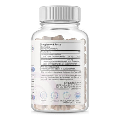 Suplemento De Fibra Vegana Con Psyllium Cardamomo Y Hinojo 120 Cápsulas