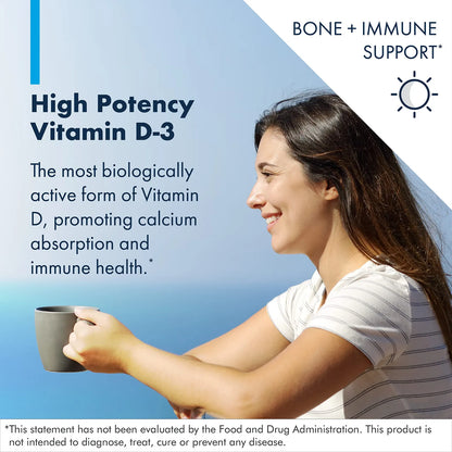 Vitamina D3 5000 UI Con Vitamina C Suplemento Huesos Inmune Y Ánimo 90 Cápsulas